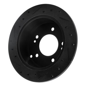 Hyundai Tucson Brake Rotor (1) - Rear Right - R1 Concepts - Drilled & Slotted - Black - `01-`10